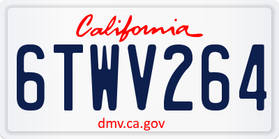 CA license plate 6TWV264