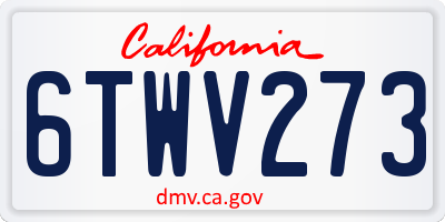 CA license plate 6TWV273