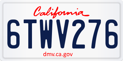 CA license plate 6TWV276