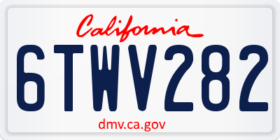 CA license plate 6TWV282