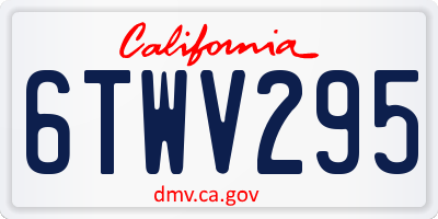 CA license plate 6TWV295