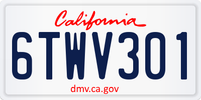 CA license plate 6TWV301