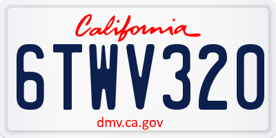 CA license plate 6TWV320