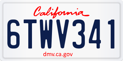 CA license plate 6TWV341
