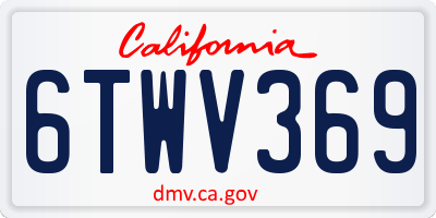 CA license plate 6TWV369