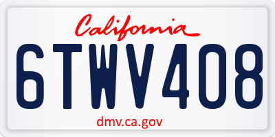 CA license plate 6TWV408
