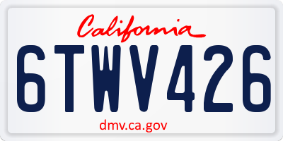 CA license plate 6TWV426