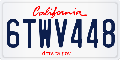 CA license plate 6TWV448