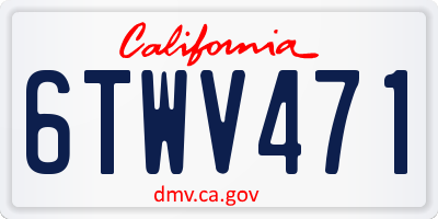 CA license plate 6TWV471