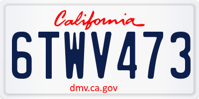 CA license plate 6TWV473