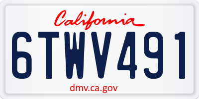 CA license plate 6TWV491