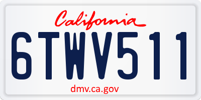 CA license plate 6TWV511