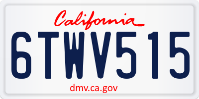 CA license plate 6TWV515