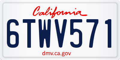 CA license plate 6TWV571