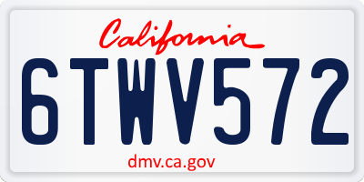 CA license plate 6TWV572