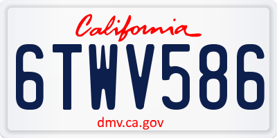CA license plate 6TWV586