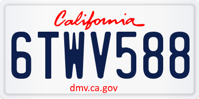 CA license plate 6TWV588
