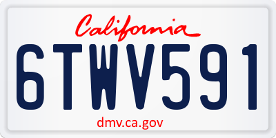 CA license plate 6TWV591