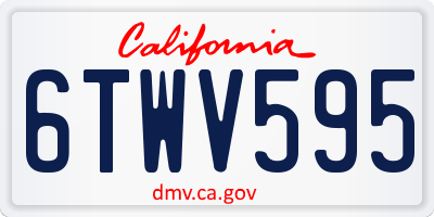 CA license plate 6TWV595
