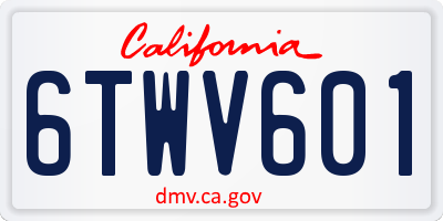 CA license plate 6TWV601