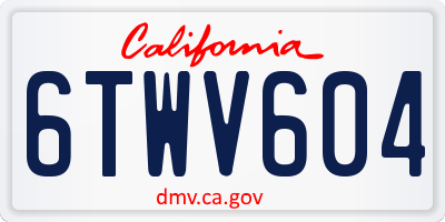 CA license plate 6TWV604