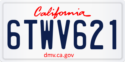 CA license plate 6TWV621