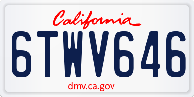 CA license plate 6TWV646