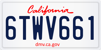 CA license plate 6TWV661
