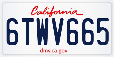 CA license plate 6TWV665