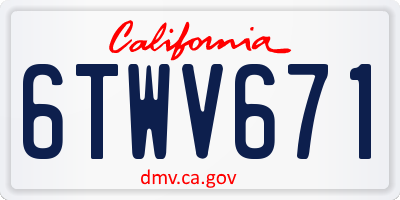CA license plate 6TWV671