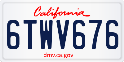 CA license plate 6TWV676