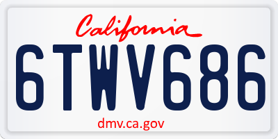 CA license plate 6TWV686