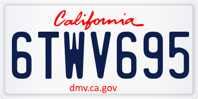 CA license plate 6TWV695