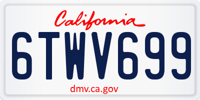 CA license plate 6TWV699