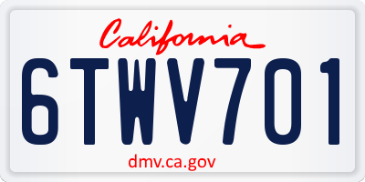 CA license plate 6TWV701