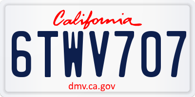 CA license plate 6TWV707