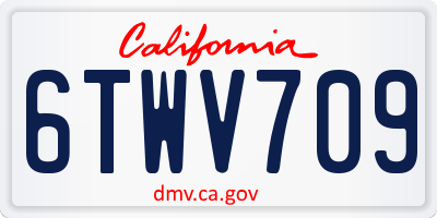 CA license plate 6TWV709