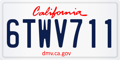 CA license plate 6TWV711