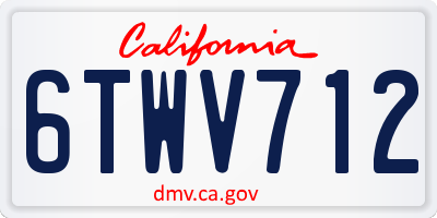 CA license plate 6TWV712