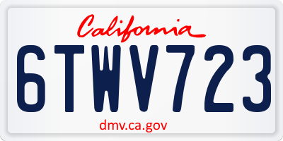 CA license plate 6TWV723