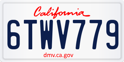 CA license plate 6TWV779