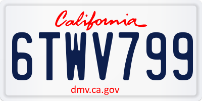 CA license plate 6TWV799