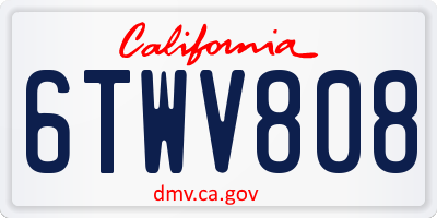 CA license plate 6TWV808