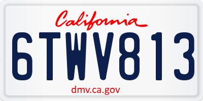 CA license plate 6TWV813