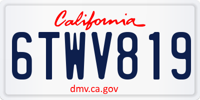 CA license plate 6TWV819