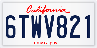 CA license plate 6TWV821