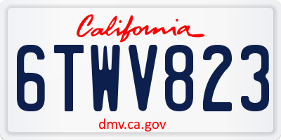 CA license plate 6TWV823