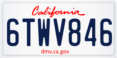 CA license plate 6TWV846