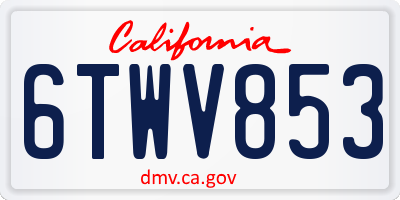 CA license plate 6TWV853