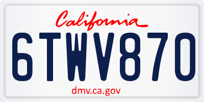 CA license plate 6TWV870